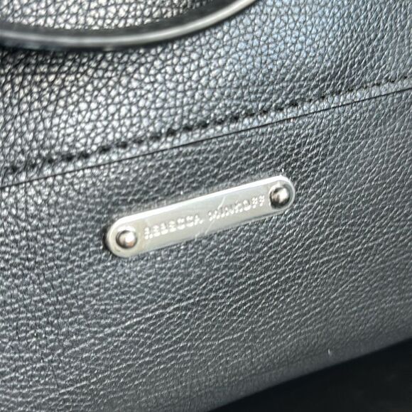 Rebecca Minkoff Genuine Leather Shoulder Tote Adjustable Snap Closure Spacious - Picture 3 of 12